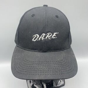 Vintage D.A.R.E Baseball Hat Adjustable Strapback Black Silver HTT Mens Cap